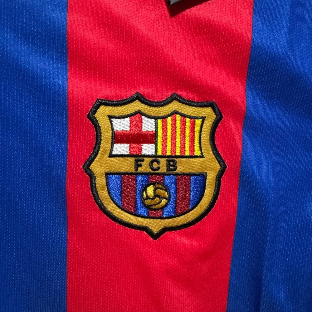Nike FC Barcelona Ronaldinho 10 Jersey XL Blue Red Stripe Soccer Shirt NEW